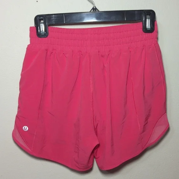 Lululemon Athletica Hot Pink Hotty Hot High Rise Shorts 4" Inseam Women's Size 4 - Picture 5 of 6